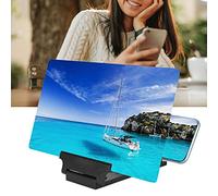 EIMSOAH F6 Portable Pliable HD Lentille Acrylique écran de Téléphone Portable Vidéo Loupe Support Amplificateur pour Soulager la Fatigue Visuelle Applicable pour Les Smartphones Noir 1 Pièces