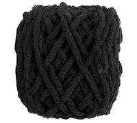 EIMSOAH Fil Chenille pour Crochet, Fil de Couverture en Tricot épais et Doux, Amigurumi en Velours Super Volumineux, avec Polyester de Haute qualité, pour Bricolage, écharpes, Châles, (20 noirs)