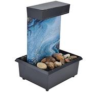 EIMSOAH Fontaine D'ornement de Table en Marbre USB Exquise avec Pierres et Lumières LED, Décoration D'intérieur Tendance, pour la Maison, la Chambre, Le Salon, Le Travail, 6,5 X 4,5 X 3,9 Pouces