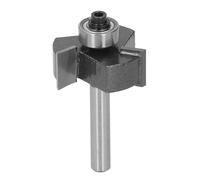 EIMSOAH Fraise à Rainurer à 3 Dents en Forme de T pour Bois, Tige de 1/4" et Hauteur de Coupe de 1/2", Mèche à Rainurer à Roulement à Billes pour le Travail du Bois, Applicable pour les Toupies