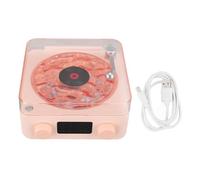 EIMSOAH Haut-Parleur Bluetooth de Style Tourne-Disque avec Veilleuse et Affichage de L'heure, Stéréo sans Fil 3 en 1 pour Chambre à Coucher, Salon, Bureau, Cadeau pour Filles (Rose)