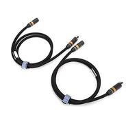 EIMSOAH Haute qualité A202X XLR Mâle vers XLR Femelle Câble de Signal D'interconnexion Ligne de Câble tressé en Nylon pour un Contrôle amélioré des Haut-parleurs, 2 Pièces (1,5M)