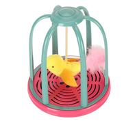 EIMSOAH Jouet pour Chat en Cage à Oiseaux, Jouet électrique Interactif avec des Sons d'oiseaux Réalistes pour Chats Adultes, Matériau ABS Durable, Réduction de l'anxiété, Soulagem (Rouge)