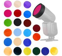 EIMSOAH Kit de Filtres Gel Flash 24 Couleurs pour V1 V1PRO, Matériau Pet de qualité Supérieure, Température de Couleur Stable, Réutilisable, Crée des Effets Sympas, Idéal pour la Photographie (Noir)