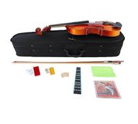 EIMSOAH Kit de Violon Acoustique électrique EQ avec Rayures de Tigre, 4/4 | Violon en bois massif avec touche en ébène, kit débutant avec archet, étui, colophane