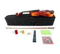 EIMSOAH Kit de Violon Acoustique électrique EQ avec Rayures de Tigre, 4/4 | Violon en bois massif avec touche en ébène, kit débutant avec archet, étui, colophane