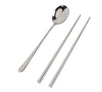 EIMSOAH Kit D'ustensiles de Voyage, Ensemble de Couverts élégants pour Mariages, Anniversaires, Cuillère et Baguettes en Acier Inoxydable 304 Combo