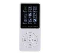 EIMSOAH Lecteur MP4, écran TFT 1,8 Pouces avec Style Cool Ultra Fin, Format AMV MP4, Navigation JPEG, Transmission Haute Vitesse USB 2.0, pour Le Sport et Les Voyages (Blanche)