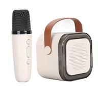 EIMSOAH Machine de karaoké Bluetooth Portable, Haut-Parleur LED Compact pour Enfants et Adultes, Ensemble de Microphones à Changement de Son pour Les Activités de Plein Air, Fête d'anniversaire,