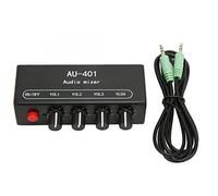 EIMSOAH Mélangeur Stéréo 4 en 1, Contrôle du Volume Indépendant, Mini Mélangeur de Son pour Amplificateur de Casque PC, Stéréo Longue Portée 3,5 Mm pour Home Studio