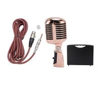 EIMSOAH Microphone de la Vieille école Rétro Vintage, Microphone Dynamique Mic de Micro-cardioïde Angle ajusté Mic, pour la Performance de la Scène KTV (Or Rose)