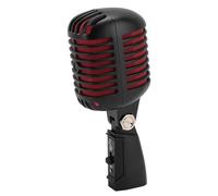EIMSOAH Microphone Vocal Rétro Dynamique, Strong Zinc Allin Auto-Tension Rotation Rack, Microphone Classique Vintage Cardioïde pour Scène, Performances en Studio (Noir)