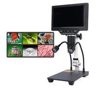 EIMSOAH Microscope Numérique électronique, Vidéo Grossissante LCD 7 Pouces 1080P HD 528X, Microscope Numérique pour la Réparation de Téléphones Portables, Le Soudage avec Multimètre