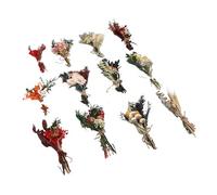 EIMSOAH Mini Bouquets de Fleurs Séchées élégants pour Décoration de Vase, Table de Mariage - 12 Fleurs Naturelles Déshydratées pour la Maison, la Cuisine, la Décoration du Salon