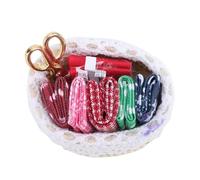 EIMSOAH Panier à Couture Miniature, Modèle Décoratif Réaliste pour Accessoires de Maison de Poupée, Petites Scènes de Couture