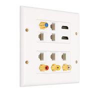 EIMSOAH Plaque Murale Ethernet Précise, Interface Multimédia HD, Prise Murale Ethernet Pratique et Soignée pour la Maison, le Bureau, L'hôtel avec Support de Montage