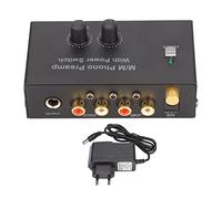 EIMSOAH Préamplificateur Phono Professionnel, Faible Bruit, avec Adaptateur 12V DC, Convertit Signal en Niveau Ligne pour Platine Vinyle