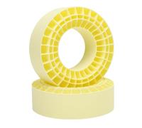 EIMSOAH Revêtements de Pneus Creux en Silicone à Double Couche pour Voitures à Chenilles 1/10, Insert de 2.2 Pouces Résistant à l'eau pour Les Terrains Humides/boueux (Jaune)