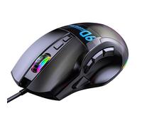 EIMSOAH Souris de Jeu RVB Ergonomique avec 12 000 DPI et 9 Touches Macro, Effets D'éclairage RVB Personnalisables, Idéale pour Les Amateurs D'esports, Noir/4,96 X 3,23 X 1,50 Pouces