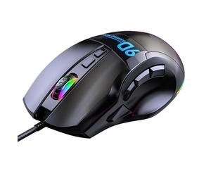 EIMSOAH Souris de Jeu RVB Ergonomique avec 12 000 DPI et 9 Touches Macro, Effets D'éclairage RVB Personnalisables, Idéale pour Les Amateurs D'esports, Noir/4,96 X 3,23 X 1,50 Pouces