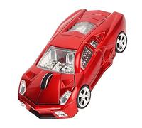 EIMSOAH Souris sans Fil, Style de Forme de Voiture de Sport Rouge 1600dpi Récepteur USB 2,4 GHz, avec Lampe Frontale LED et Le Mode de Sommeil Automatique, pour L'Ordinateur de Bureau