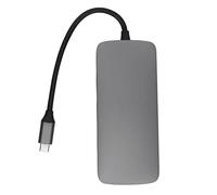 EIMSOAH Station d'accueil USB C 10 en 1, Adaptateur Hub Multiport Haute Vitesse pour Système D'exploitation, Alliage D'aluminium Gris (Gris)