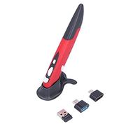 EIMSOAH Stylo de Souris, Stylet sans Fil 2,4 G avec 3 DPI Réglables 800/1200/1600 pour Ordinateur Portable, Design Ergonomique Compact, Plug Play, Aucun Lecteur Nécessaire (Noir Rouge)