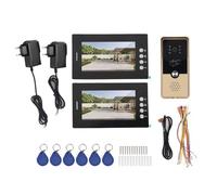 EIMSOAH Système D' Vidéo, Kit de Visiophone Filaire avec écran HD de 7 Pouces, 6 Cartes D'accès pour la sécurité de la Maison et de L'appartement de Villa (Prise UE)