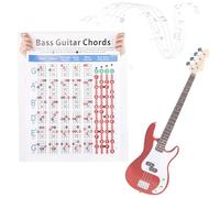 EIMSOAH Tableau des Accords de Guitare Basse pour Débutants, 4 Cordes