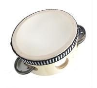 EIMSOAH Tambourin Portatif en Bois, Tambour à Percussion à Son Clair de 8 | Tambourin en bois Portable avec Jingles en acier, pour l\'éducation musicale des enfants, salle de classe, spectacle