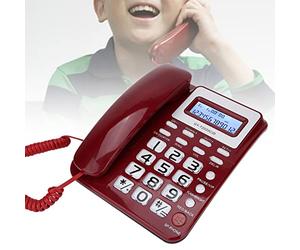 EIMSOAH Téléphone Filaire ABS GY T2020CID avec Haut-Parleur et Affichage de L'identification de L'appelant pour Le Calcul au Bureau à Domicile, Conception de Texture Confortable pour Les Personnes