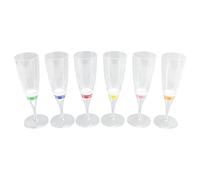 EIMSOAH Verre à Cocktail LED Innovant, Lumière Vacillante, Interrupteur Automatique, Ensemble de 6 Pièces pour Anniversaires, Mariages PSG 7,2 Pouces