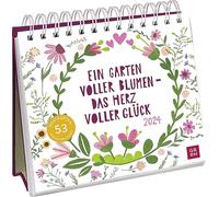 Ein Garten voller Blumen - das Herz voller Glück 2024 : Wochenkalender zum Aufstellen, Tischcalendrier mit Spiralbindung und 53 Postkarten zum Heraustrennen, Papercut-Illustrationen von Frau Knopp