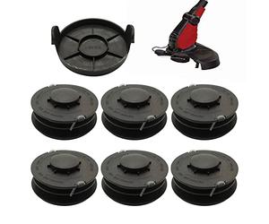 EIN-Hell GC-ET 4530 - Bobina di filo di ricambio per decespugliatore EIN-Hell GC-ET RTV 400 RTV 550 RTV 550/1, Lunghezza 10 m, diametro 2 mm (6 Bobine + 1 tappo)