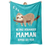 Einanmut Cadeau Anniversaire Maman, Cadeau Jeune Maman, Couverture avec Un Motif de Paresseux Endormi, Cadeax Noël/Fête des Mères, Cadex de Couverture pour Mère - 60 * 50in