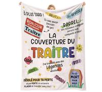 Einanmut Couverture Cadeau Départ Collègue « La Couverture du Traître » 100% Polyester, 50x60 Pouces, Plaid Doux Humoristique pour Collègue Qui Part, Cadeau Collègue de Travail