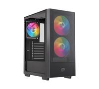 Einarex Pulse P100 RGB Boîtier PC pour gaming, support pour 6 ventilateurs de 120 mm, refroidissement liquide jusqu'à 360 mm, panneau latéral en verre (RGB noir)