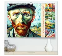 Eine Hommage an van Gogh (hochwertiger Premium Wandkalender 2026 DIN A2 quer), Kunstdruck in Hochglanz: Kunstvolle Szenen der Natur im Licht van Goghs