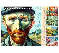Eine Hommage an van Gogh (Tischkalender 2026 DIN A5 quer), CALVENDO Monatskalender: Kunstvolle Szenen der Natur im Licht van Goghs