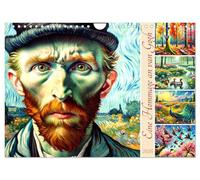 Eine Hommage an van Gogh (Wandkalender 2026 DIN A4 quer), CALVENDO Monatskalender: Kunstvolle Szenen der Natur im Licht van Goghs