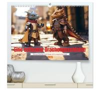 Eine seltsame Drachengeschichte (hochwertiger Premium Wandkalender 2026 DIN A2 quer), Kunstdruck in Hochglanz: Die wahre Wahrheit, warum Drachen noch nicht ausgestorben sind