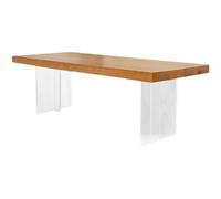 EINES Table basse basse en bois massif acrylique pour petit salon familial ou appartement tatami (180 x 60 x 40)