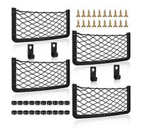 EINESIN 4 Pièces Filet de Rangement Auto et Camping-Car, Poche Élastique avec Cadre pour Coffre, Organisateur Accessoires pour Van et Caravane, Idéal pour Téléphone, Bouteilles et Objets