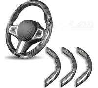 EINESIN Couvre-Volant de Voiture en Look Carbone (3 Pièces), Protège-Volant Anti-dérapant et Imperméable, Design Segmenté Papillon, Universel pour 99% des Véhicules, Accessoires Intérieurs, Gris
