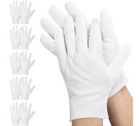 Einfa Blanc Gants Coton M - 5 Paires (10 Pièces) Gants de Travail pour Évaluation de Bijoux - Cotton Gloves Medium 23cm - Work Gloves Travaux de Jardinage Protecteurs