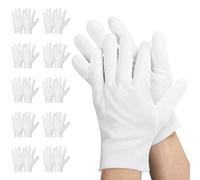Einfa Gants Coton Medium - 23cm M Blanc Cotton Gloves 10 Paires (20 Pièces) - Cotton Gloves de Travail Photographie - Gants en Coton pour Soins des Mains Femme