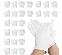Einfa Gants en Coton Blanc - 30 Paires (60 Pièces) S Petit 20cm Gant de Travail de Soins - Work Cotton Gloves pour les Mains Sèches - Blancs Gants Coton Femme Cérémonie