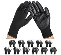 Einfa Gants Nitrile L - Noirs Gants de Travail 12 Paires (24 Pièces) - 24cm Taille 9 Nitrile Work Gloves pour Mecanicien Hommes Femmes - Noir Gant Travail pour Reparación Workshop