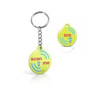 einfachsachen 1x Pendentif de contact d'urgence pour enfants avec NFC - Solution SOS discrète sans nom et données visibles - Numéro de téléphone mémorisable et modifiable à tout moment - Alternative