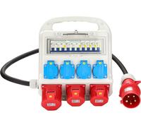 EINFEBEN Distributeur de courant Distributeur de courant de chantier 2 x CEE 16A 400V +1 x CEE 32A 400 V +4 x 230V prises de courant de sécurité Distributeur mural avec câble